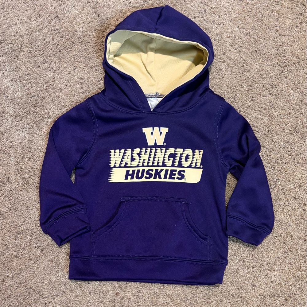 Pro Edge Kids Purple and Gold Washington Huskies Hoodie, size 2T